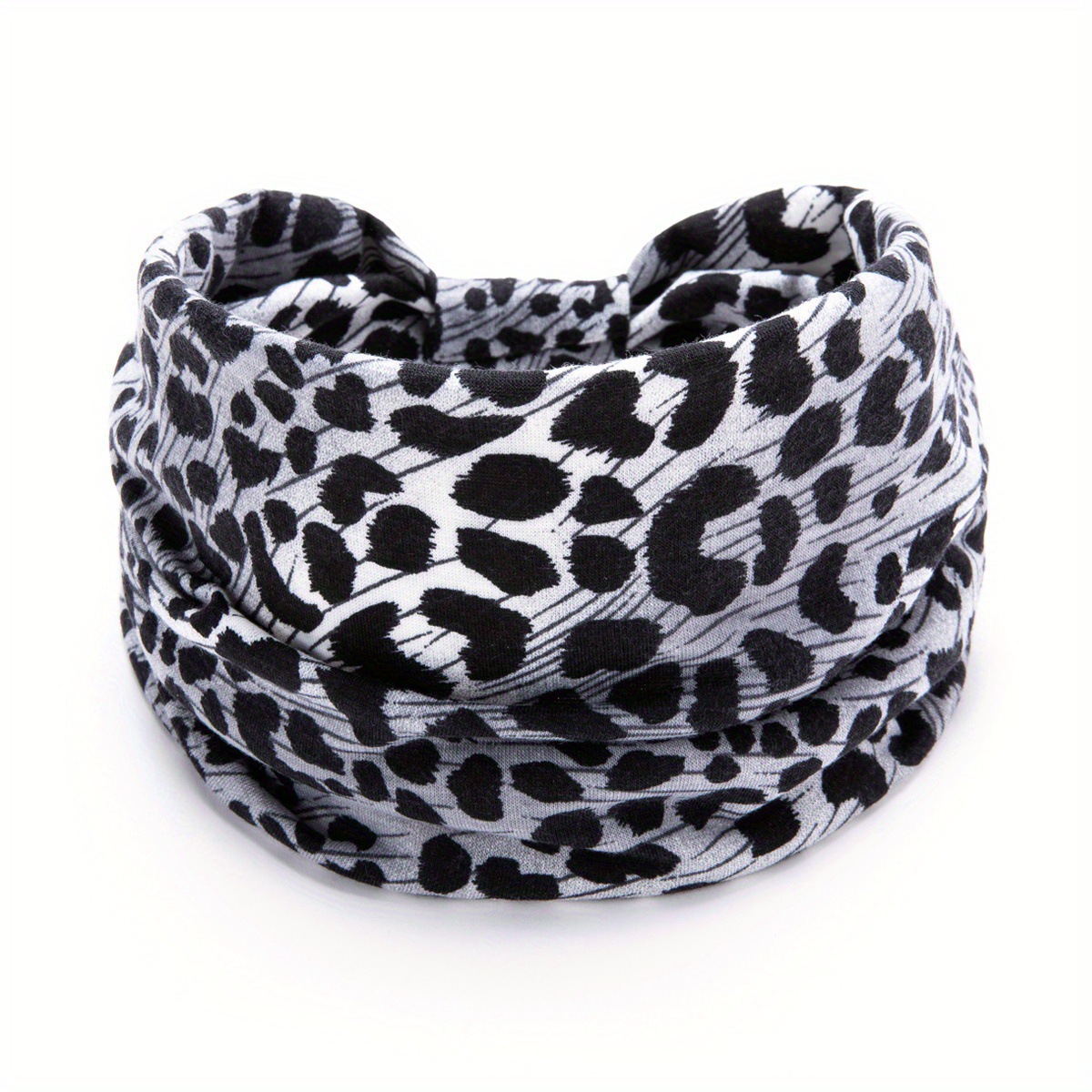 Women Leopard Print Wide Headband, Elastic Soft Sports Yoga Headband, Wide Hair Turban