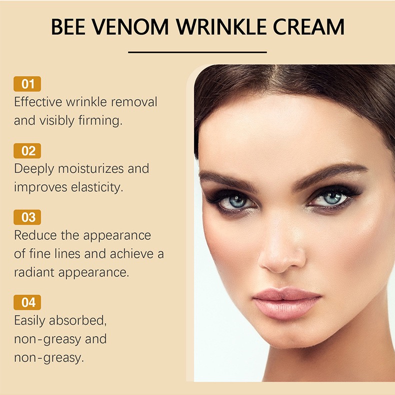 QCHZOC Bee Venom Cream 20g, Firming Moisturizing Face Cream, Anti-Aging Moisturizer, Reduces Fine Lines and Wrinkles