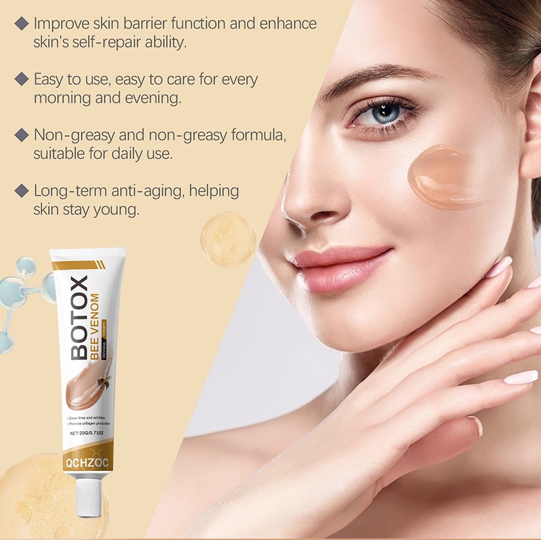 QCHZOC Bee Venom Cream 20g, Firming Moisturizing Face Cream, Anti-Aging Moisturizer, Reduces Fine Lines and Wrinkles