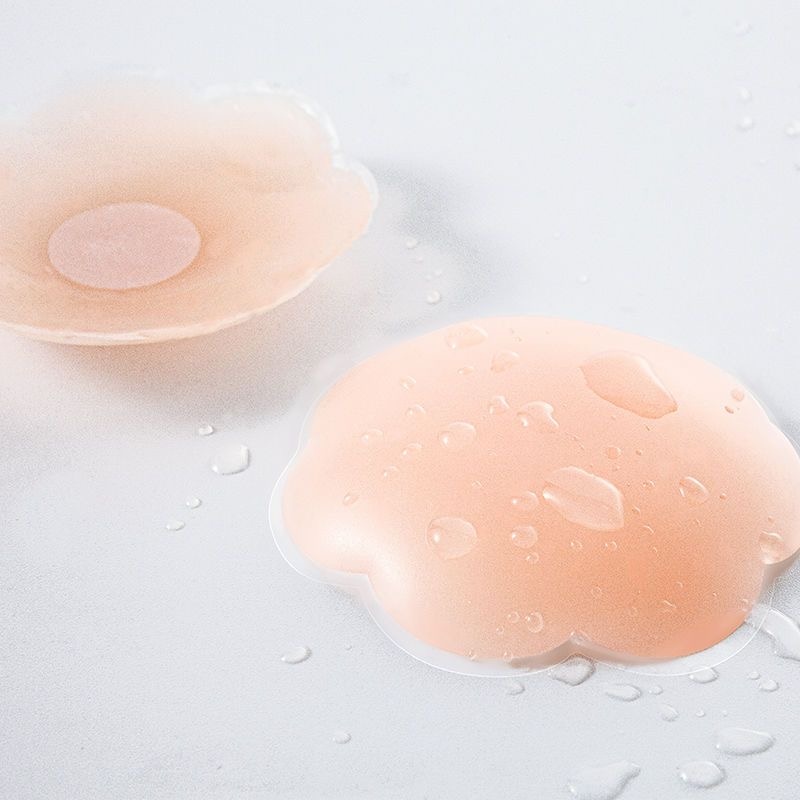 Silicone Nipple Covers for Women Reusable Invisible Breast Pasties Anti-Convex Ultra Thin Self Adhesive Waterproof Sweatproof Nipple Pads Skin Tone Flower Round Heart Shape 1 Pair Backless Dress