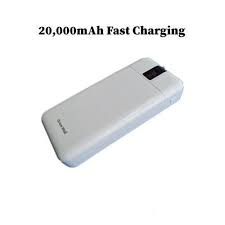 PS23 22.5W Super Fast Charging Power Bank 20000mAh with Built-in 3 Cables (Type-C, Lightning, Micro) Portable External Battery Charger Pack for Smartphones & Accessories - white