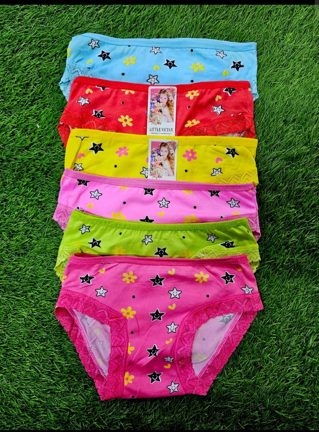 6PCS Baby 2-7yrs Girls' Bloomers pants Assorted prints Underwear Kids Panties Comfy pants Briefs Soft Material Dotted/Striped/Hearts/Shapes Assorted Patterns