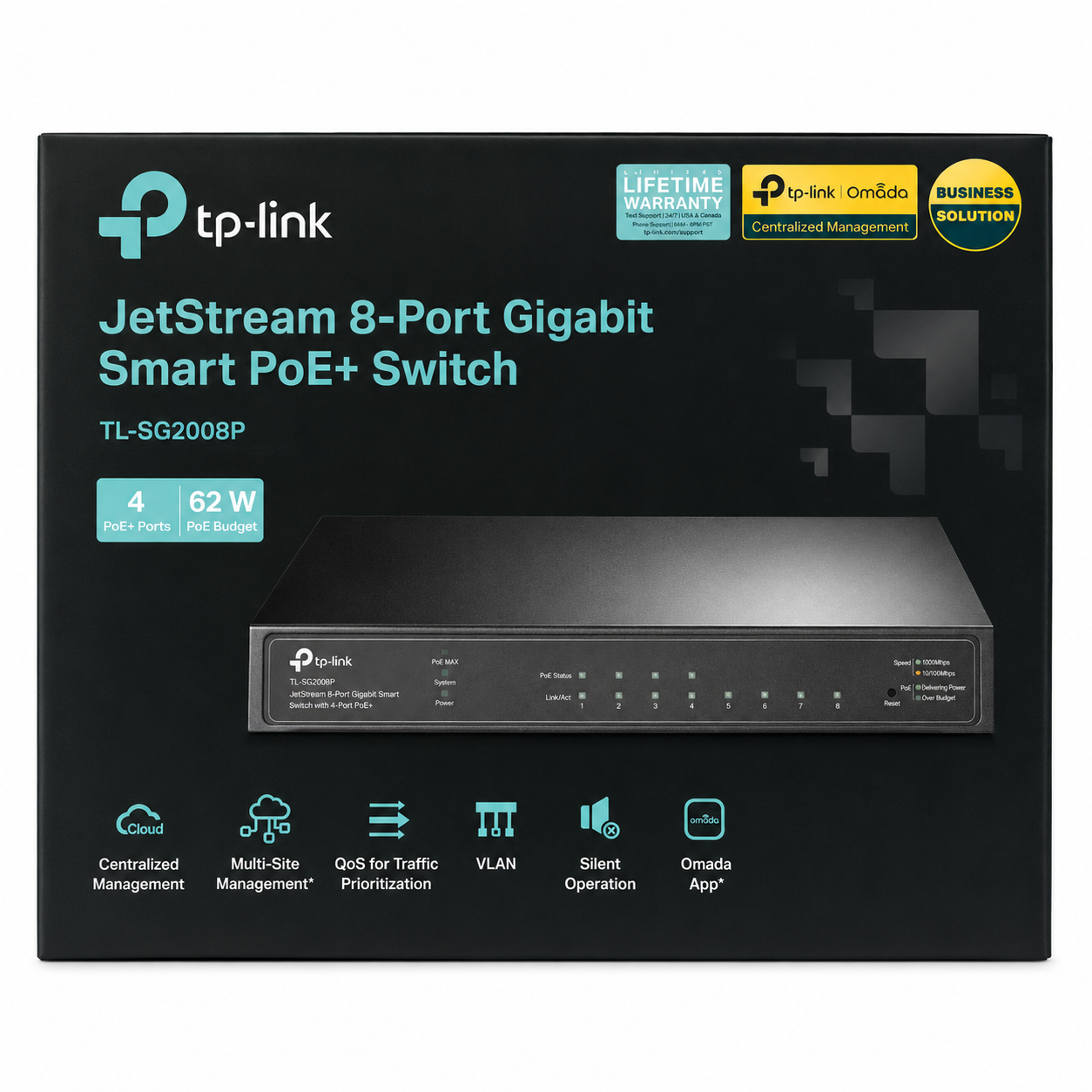 TP-Link TL-SG2210P 8-Port Gigabit Smart PoE Switch with 2 SFP Slots – Managed Network Switch