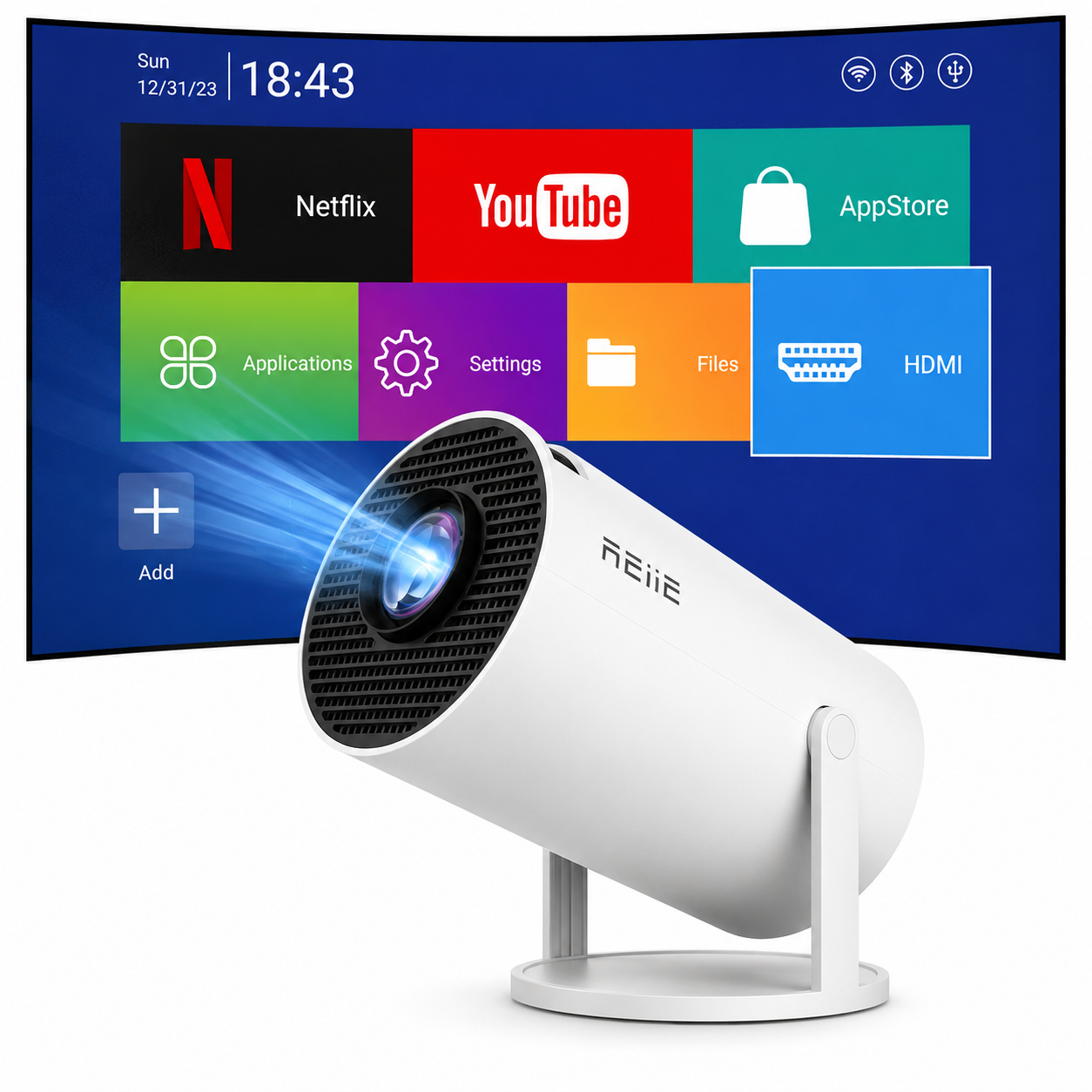 Multimedia Projector – Full HD LED Home Theater Projector for Movies, Gaming & Presentations