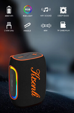 Kisonli K21 40W Bluetooth Speaker – Portable High Bass Speaker with RGB Lights