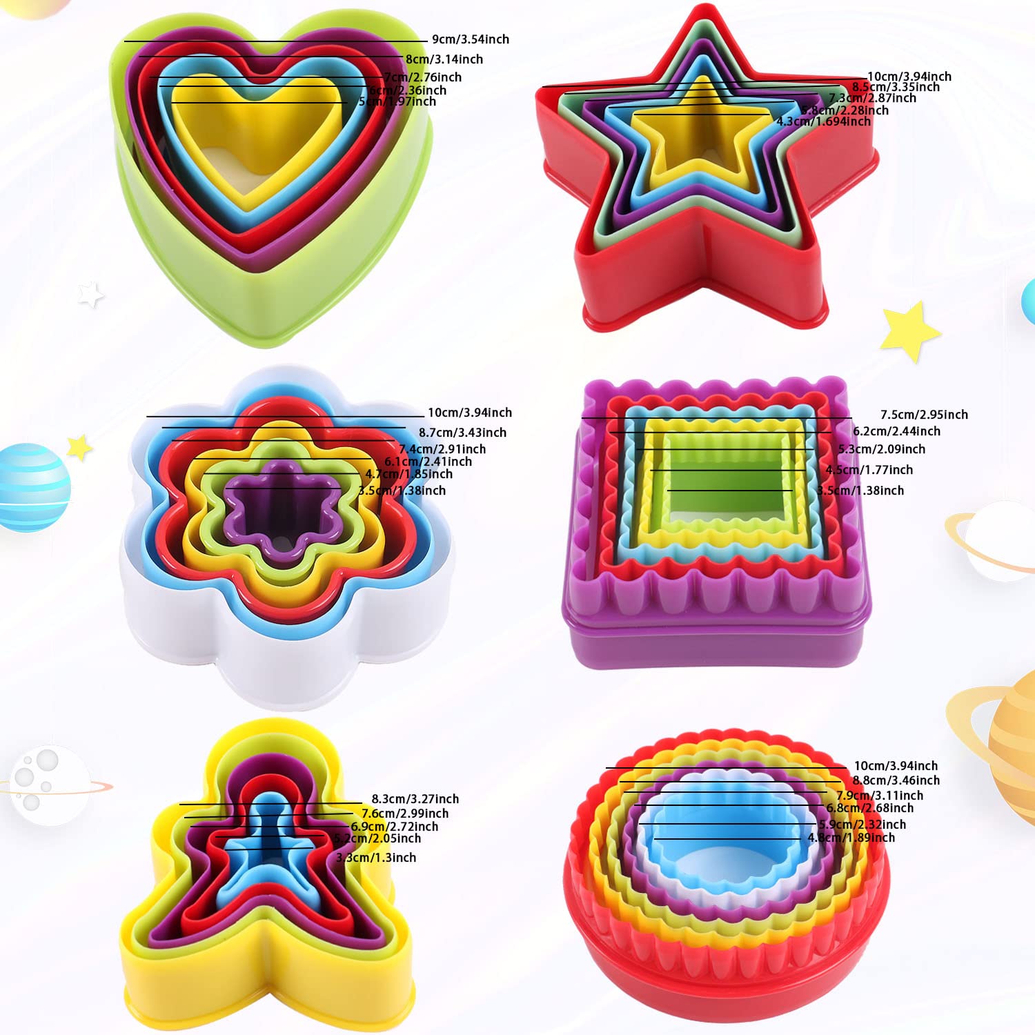 Plastic Cookie Cutter & Shaper Set – DIY Biscuit Moulds for Baking Cookies, Fondant, Pastries & Cake Decoration