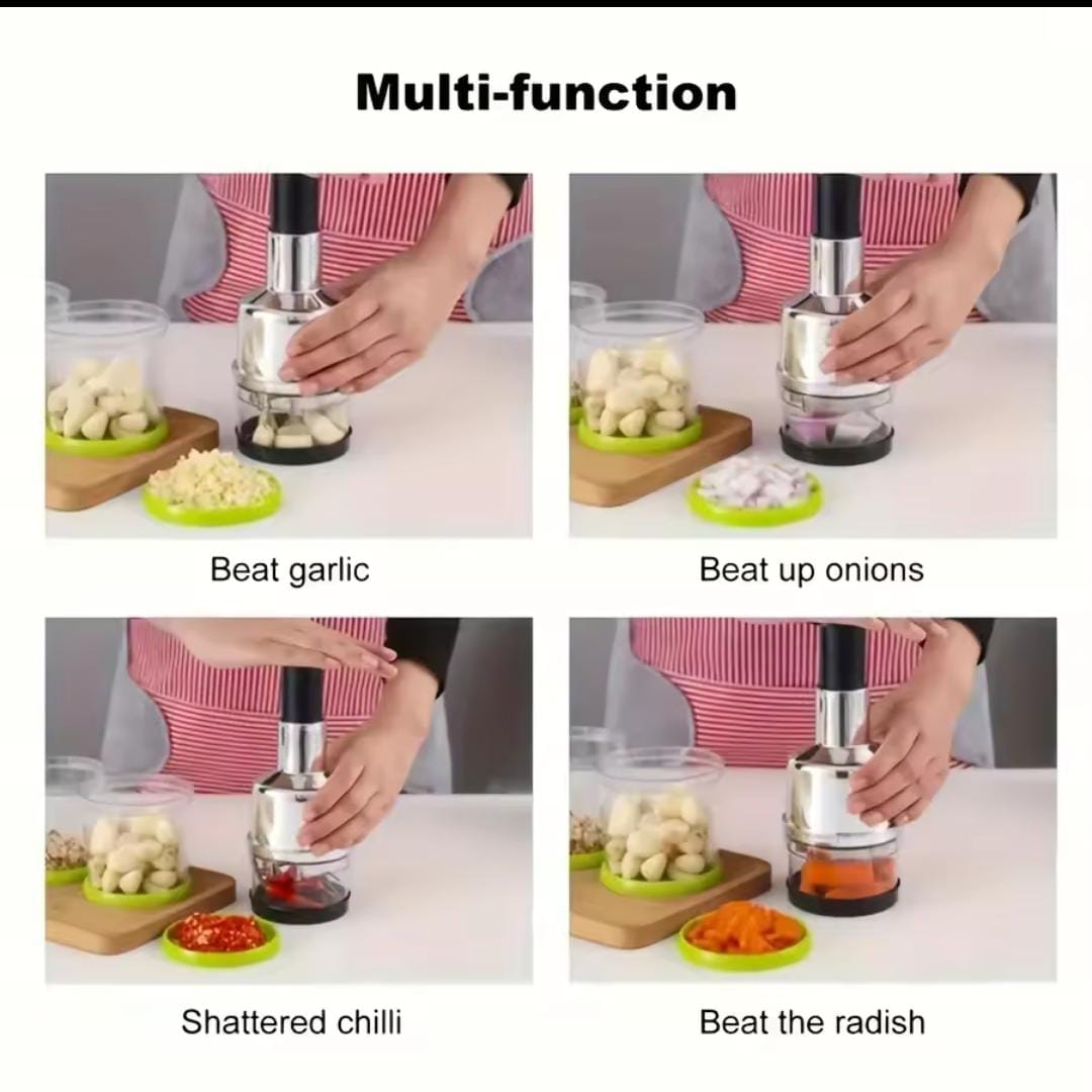 Multifunctional Manual Food Chopper – Hand Pull Vegetable Cutter, Onion Chopper, Garlic Mincer, Fruit & Salad Processor Kitchen Tool