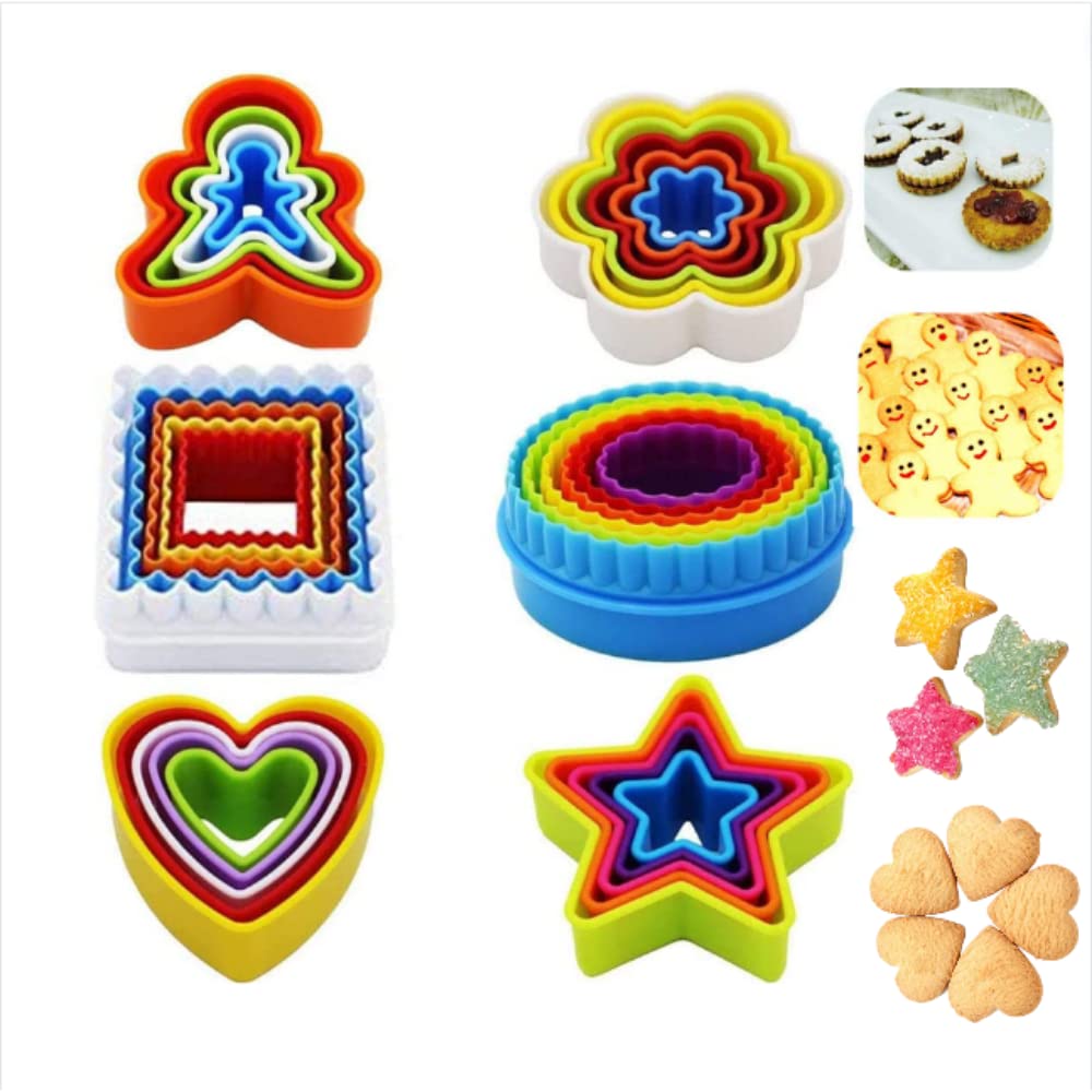 Plastic Cookie Cutter & Shaper Set – DIY Biscuit Moulds for Baking Cookies, Fondant, Pastries & Cake Decoration
