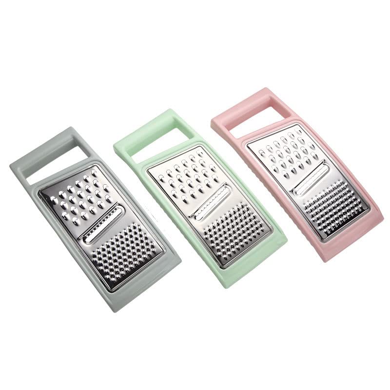 Multifunctional Stainless Steel Grater with Plastic Handle & Peeler – Vegetable, Cheese, Fruit & Kitchen Food Prep Tool
