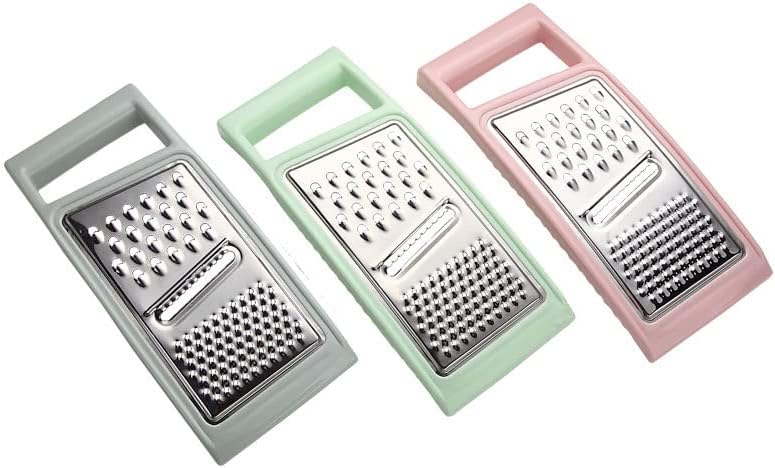 Multifunctional Stainless Steel Grater with Plastic Handle & Peeler – Vegetable, Cheese, Fruit & Kitchen Food Prep Tool