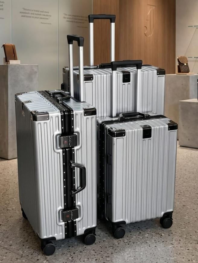 ZIPLEES 3PCS Aluminum Frame Zipless Suitcase Set – Premium Hard Shell Travel Luggage with TSA Lock, 360° Spinner Wheels, Large Capacity Travel Bags