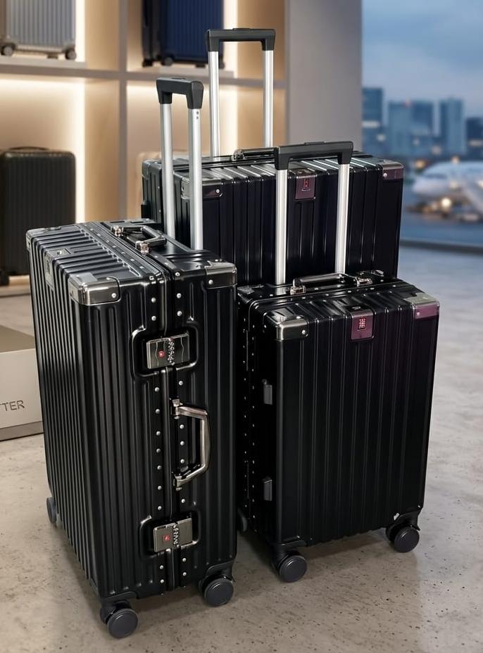 ZIPLEES 3PCS Aluminum Frame Zipless Suitcase Set – Premium Hard Shell Travel Luggage with TSA Lock, 360° Spinner Wheels, Large Capacity Travel Bags