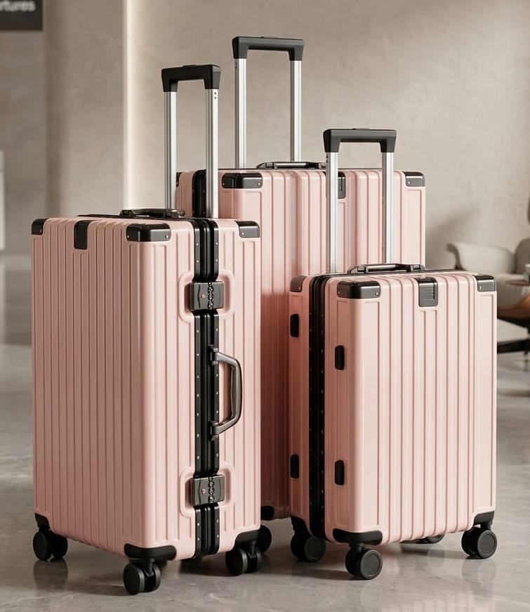 ZIPLEES 3PCS Aluminum Frame Zipless Suitcase Set – Premium Hard Shell Travel Luggage with TSA Lock, 360° Spinner Wheels, Large Capacity Travel Bags