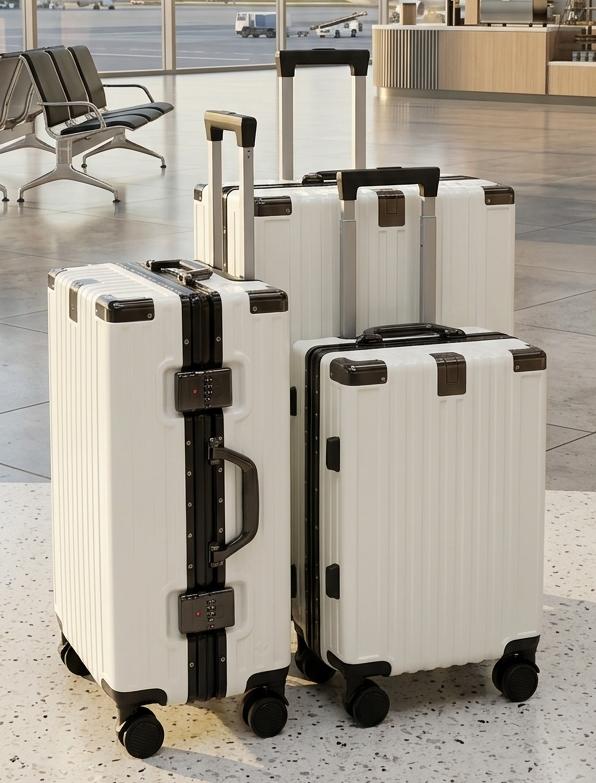 ZIPLEES 3PCS Aluminum Frame Zipless Suitcase Set – Premium Hard Shell Travel Luggage with TSA Lock, 360° Spinner Wheels, Large Capacity Travel Bags