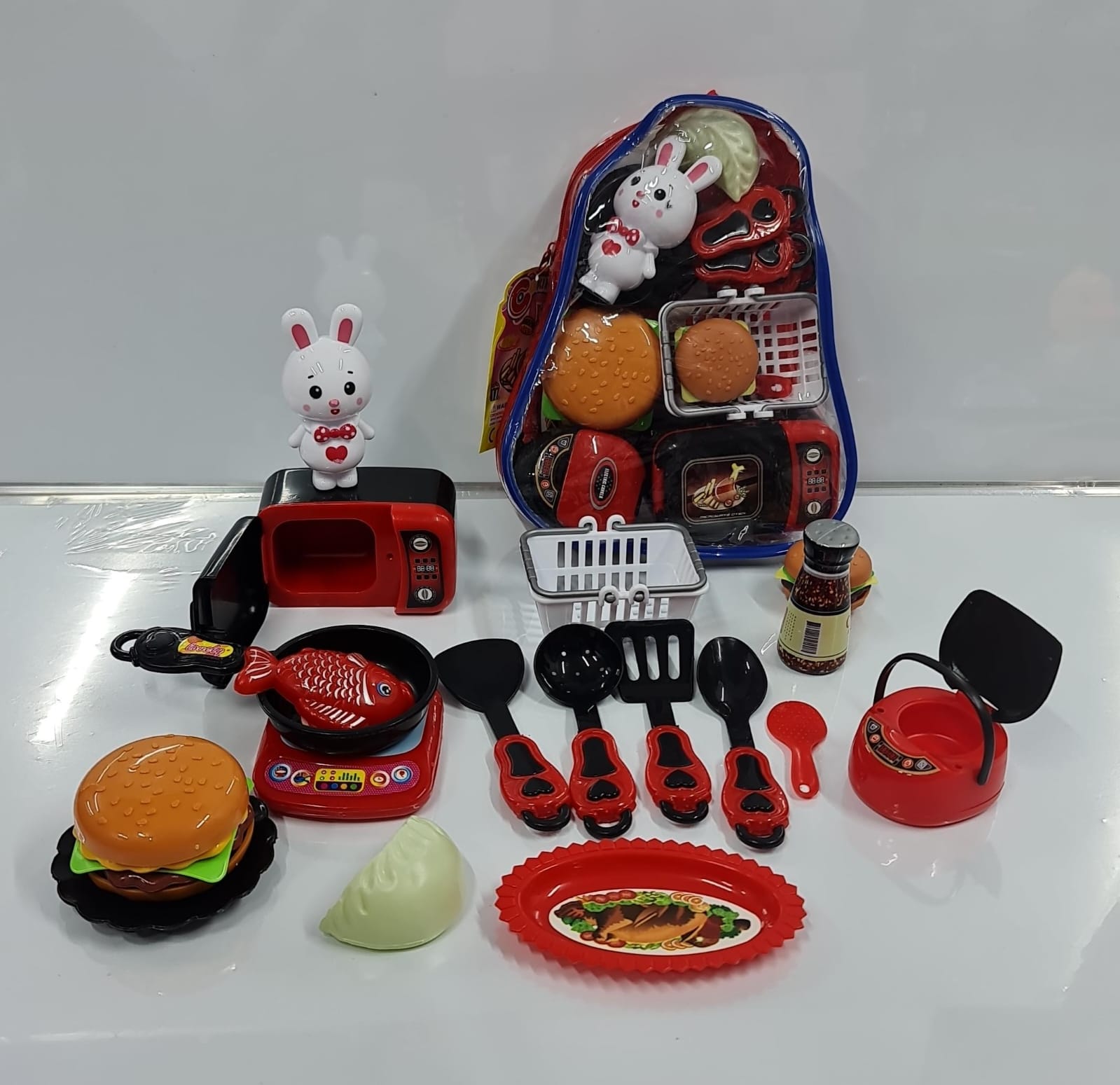 Kitchen Set with Doll Pretend Play Toy for Kids Cooking Role Play Set with Kitchen Accessories Creative Educational Toy for Girls Boys Indoor Imaginative Fun Gift