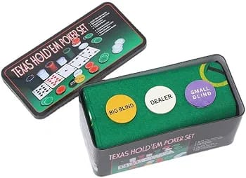 Texas Hold’em Poker Set with Playing Cards and Poker Chips Complete Game Set for Beginners and Experienced Players Game Nights Parties Friends Gift