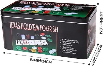 Texas Hold’em Poker Set with Playing Cards and Poker Chips Complete Game Set for Beginners and Experienced Players Game Nights Parties Friends Gift