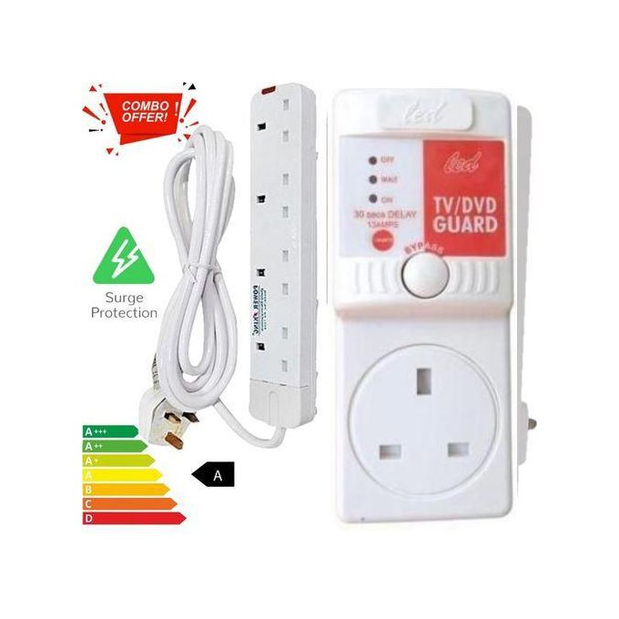 Power King 4 Way Extension Socket And A Free led Tv Guard Protector