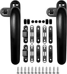 Heavy Duty Aluminum Casement Window Project Handle Set | Matte Black Cockspur Locking Handles Left & Right Pair for Aluminum PVC Window Frames | Complete Fabricator Building Hardware Kit with Screws.
