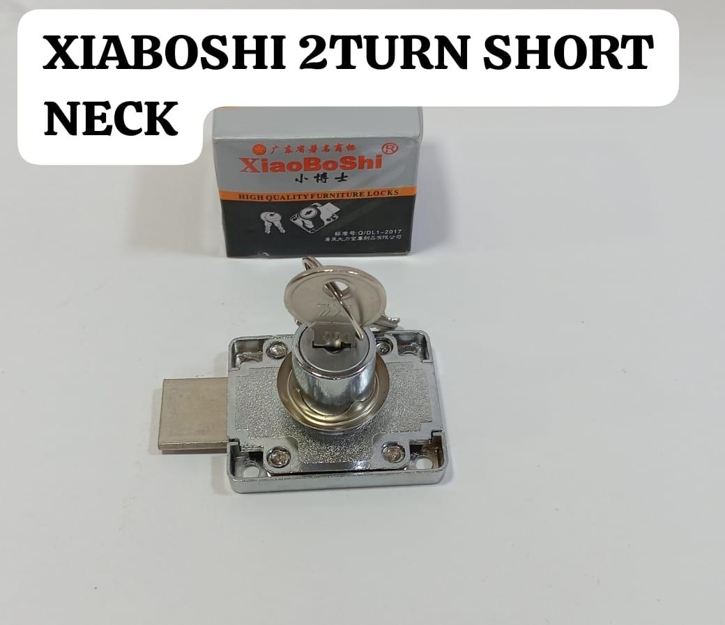 XiaoBoShi 2-Turn Short Neck Drawer Lock with 2 Keys | Heavy Duty Zinc Alloy Square Rim Deadbolt Mechanism for Office Desk Wooden Cabinet Wardrobe Cupboard | Premium Furniture Hardware Accessories.