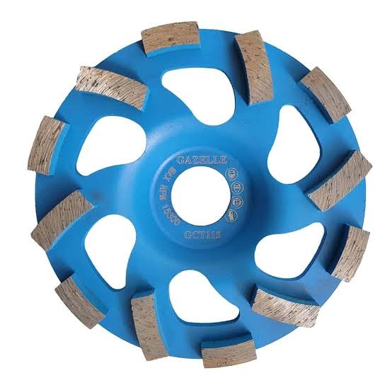 Vwin Power 4.5 Inch Diamond Cup Wheel 115mm | Heavy Duty Double Row Terrazzo Disc for Angle Grinder | Professional Concrete Marble Granite Stone Surface Leveling Professional   Grinding Abrasive Wheel