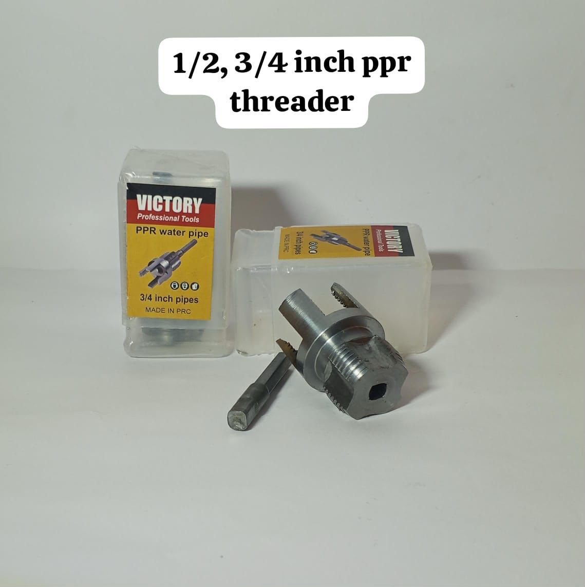 Victory Manual PPR Pipe Threader Set 1/2" 3/4" and 1"  Inch Plastic Water Pipe Thread Maker Tool Kit Heavy Duty Professional Steel Die Plumbing Installation Repair Hardware Manual Hand Tools Pack.