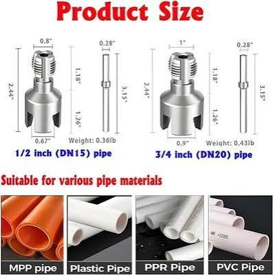 Victory Manual PPR Pipe Threader Set 1/2" 3/4" and 1"  Inch Plastic Water Pipe Thread Maker Tool Kit Heavy Duty Professional Steel Die Plumbing Installation Repair Hardware Manual Hand Tools Pack.