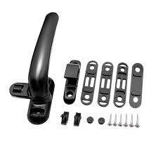 Heavy Duty Aluminum Casement Window Project Handle Set | Matte Black Cockspur Locking Handles Left & Right Pair for Aluminum PVC Window Frames | Complete Fabricator Building Hardware Kit with Screws.