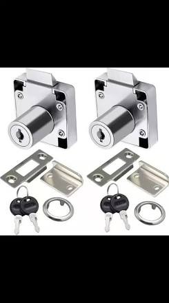 XiaoBoShi 2-Turn Short Neck Drawer Lock with 2 Keys | Heavy Duty Zinc Alloy Square Rim Deadbolt Mechanism for Office Desk Wooden Cabinet Wardrobe Cupboard | Premium Furniture Hardware Accessories.