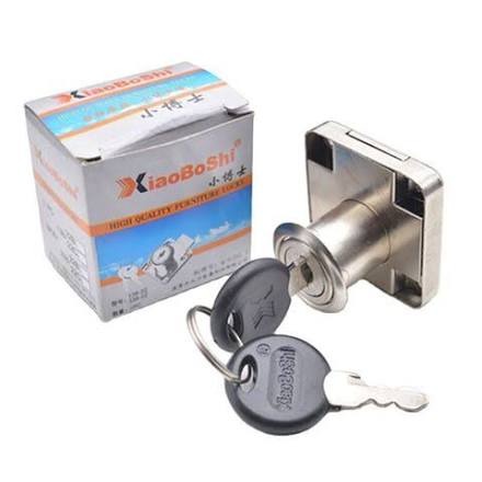 XiaoBoShi 2-Turn Short Neck Drawer Lock with 2 Keys | Heavy Duty Zinc Alloy Square Rim Deadbolt Mechanism for Office Desk Wooden Cabinet Wardrobe Cupboard | Premium Furniture Hardware Accessories.