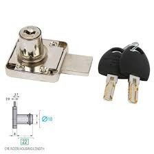 XiaoBoShi 2-Turn Short Neck Drawer Lock with 2 Keys | Heavy Duty Zinc Alloy Square Rim Deadbolt Mechanism for Office Desk Wooden Cabinet Wardrobe Cupboard | Premium Furniture Hardware Accessories.