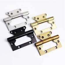 Heavy Duty Butterfly Door Hinges Flush Non Mortise Folding Hardware Brackets for Wooden Wardrobe Cupboard Closet Cabinet Gates Pack of 10 Smooth Ball Bearing Steel, Black Silver Gold Flush Latch Joint