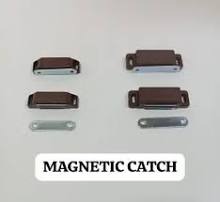 Weiboya Magnetic Cabinet Door Catch Heavy Duty Magnet Closures for Wardrobe Cupboard Closet Drawer Furniture Hardware Kit with Strike Plates Screws Brown, Small and Large Pack of 5 Door Catch.