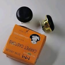 4Pcs Heavy Duty Gold Carpet Castors Wheels 65mm Swivel Furniture Roller Gliders Plates for Sofa Bed Chair Couch Cupboard Armchair Closet Cabinet Heavy Duty Rubber Rollers Replacement Moving Hardware.