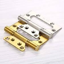 Heavy Duty Butterfly Door Hinges Flush Non Mortise Folding Hardware Brackets for Wooden Wardrobe Cupboard Closet Cabinet Gates Pack of 10 Smooth Ball Bearing Steel, Black Silver Gold Flush Latch Joint