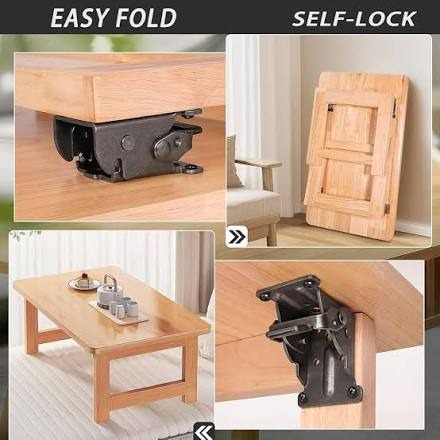 90 Degree Self Locking Folding Hinges Foldable Furniture Leg Support Brackets Pack of 4 Heavy Duty Extension Hardware for Table Chair Workbench Bed Feet Black Silver Bronze Drop Leaf Flap Lock.