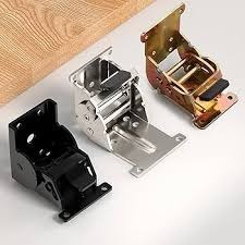 90 Degree Self Locking Folding Hinges Foldable Furniture Leg Support Brackets Pack of 4 Heavy Duty Extension Hardware for Table Chair Workbench Bed Feet Black Silver Bronze Drop Leaf Flap Lock.