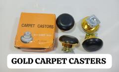 4Pcs Heavy Duty Gold Carpet Castors Wheels 65mm Swivel Furniture Roller Gliders Plates for Sofa Bed Chair Couch Cupboard Armchair Closet Cabinet Heavy Duty Rubber Rollers Replacement Moving Hardware.