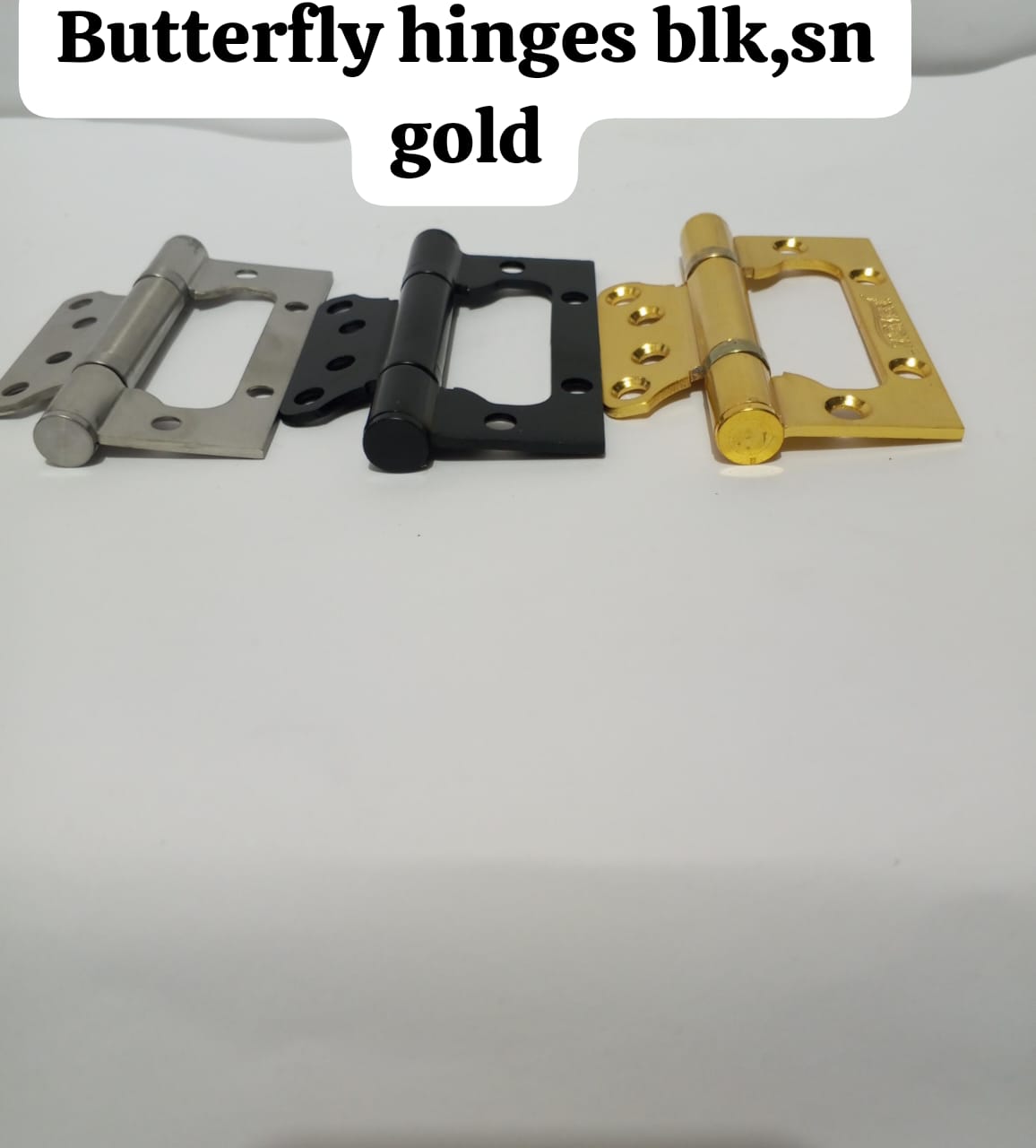 Heavy Duty Butterfly Door Hinges Flush Non Mortise Folding Hardware Brackets for Wooden Wardrobe Cupboard Closet Cabinet Gates Pack of 10 Smooth Ball Bearing Steel, Black Silver Gold Flush Latch Joint