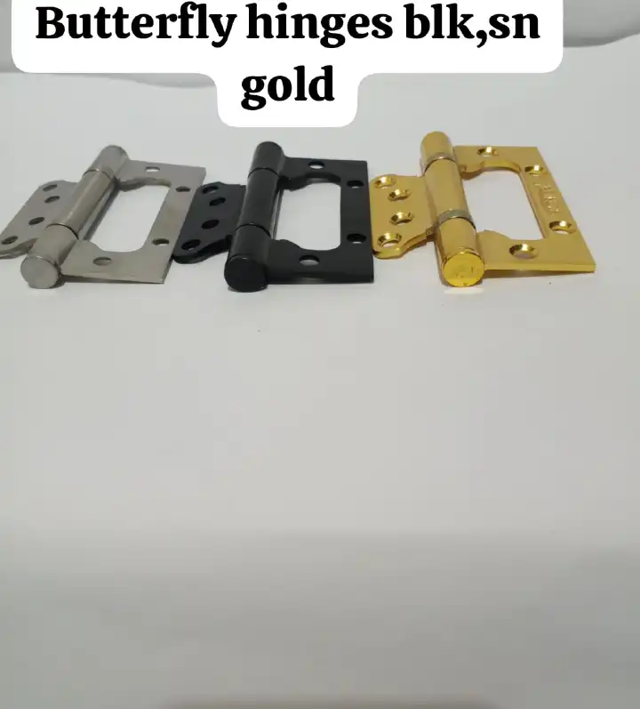 Heavy Duty Butterfly Door Hinges Flush Non Mortise Folding Hardware Brackets for Wooden Wardrobe Cupboard Closet Cabinet Gates Pack of 10 Smooth Ball Bearing Steel, Black Silver Gold Flush Latch Joint