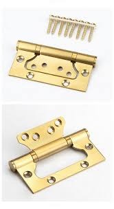 Heavy Duty Butterfly Door Hinges Flush Non Mortise Folding Hardware Brackets for Wooden Wardrobe Cupboard Closet Cabinet Gates Pack of 10 Smooth Ball Bearing Steel, Black Silver Gold Flush Latch Joint