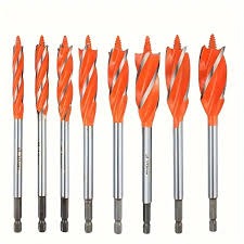 VWIN-POWER 20mm Four Slot Wood Working Drill Bit Quick-Change Hex Shank Auger Drill Set Sharp Carpenter Woodworking Tool Kit Heavy Duty Fast Drilling Hole Saw Opener Cutter For Power Impact Drivers.