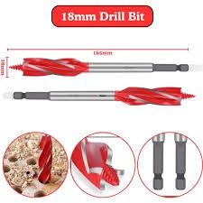 VWIN-POWER 20mm Four Slot Wood Working Drill Bit Quick-Change Hex Shank Auger Drill Set Sharp Carpenter Woodworking Tool Kit Heavy Duty Fast Drilling Hole Saw Opener Cutter For Power Impact Drivers.
