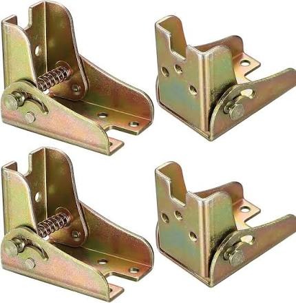 90 Degree Self Locking Folding Hinges Foldable Furniture Leg Support Brackets Pack of 4 Heavy Duty Extension Hardware for Table Chair Workbench Bed Feet Black Silver Bronze Drop Leaf Flap Lock.