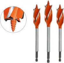 VWIN-POWER 20mm Four Slot Wood Working Drill Bit Quick-Change Hex Shank Auger Drill Set Sharp Carpenter Woodworking Tool Kit Heavy Duty Fast Drilling Hole Saw Opener Cutter For Power Impact Drivers.