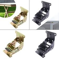 90 Degree Self Locking Folding Hinges Foldable Furniture Leg Support Brackets Pack of 4 Heavy Duty Extension Hardware for Table Chair Workbench Bed Feet Black Silver Bronze Drop Leaf Flap Lock.