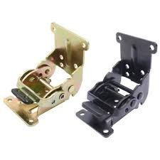 90 Degree Self Locking Folding Hinges Foldable Furniture Leg Support Brackets Pack of 4 Heavy Duty Extension Hardware for Table Chair Workbench Bed Feet Black Silver Bronze Drop Leaf Flap Lock.