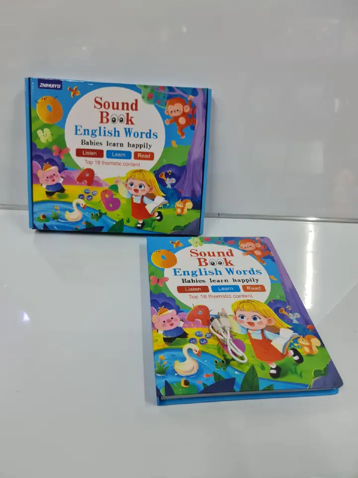 Rechargeable Sound Audio Book Kids Educational Learning Book Interactive Talking Book Children Early Learning Toy Letters Numbers Words Sounds Reading Activity Gift