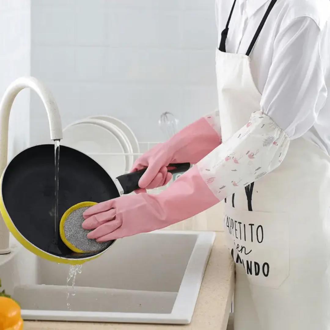 High Quality Long Silicone Waterproof Household Gloves – Durable Soft Skin-Friendly Kitchen & Bathroom Cleaning Gloves, Multipurpose Dishwashing & Home Cleaning Use