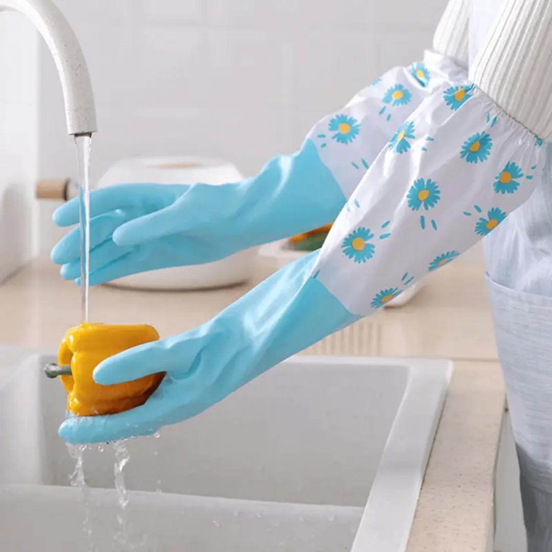 High Quality Long Silicone Waterproof Household Gloves – Durable Soft Skin-Friendly Kitchen & Bathroom Cleaning Gloves, Multipurpose Dishwashing & Home Cleaning Use